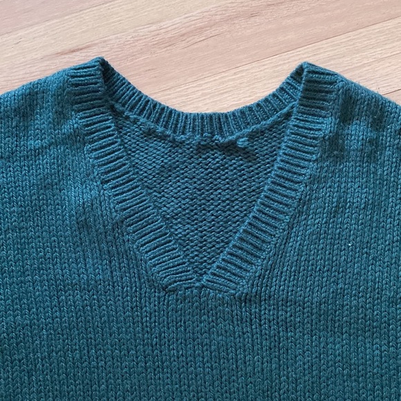 PINK BY Victoria Secret Emerald Green Reversible Sweater - Picture 4 of 6